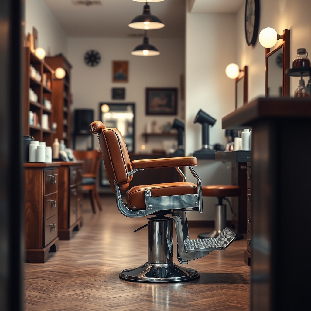 Close-up grooming service moment in a softly lit shop